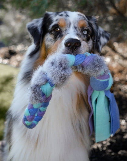 Fleece & Rabbit Fur Tug Toy - Custom Colors